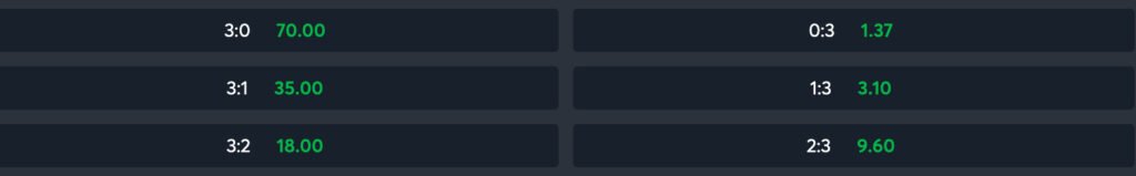 odds para apostar no volei