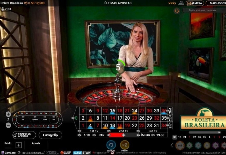 Cassino ao vivo em português, a roleta brasileira