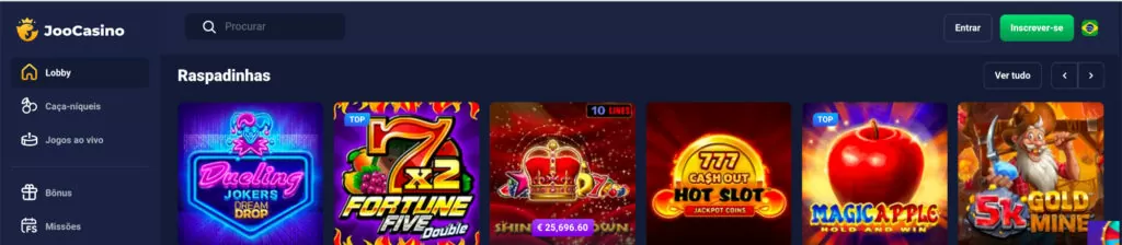 Cassino e jogos da JooCasino