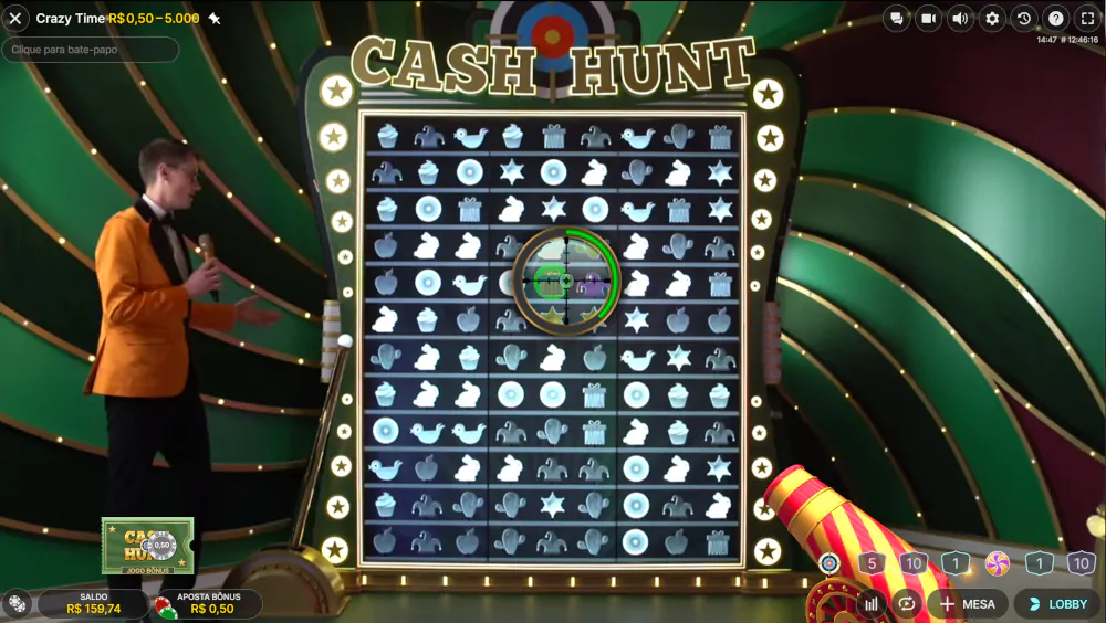 Cash Hunt apontando