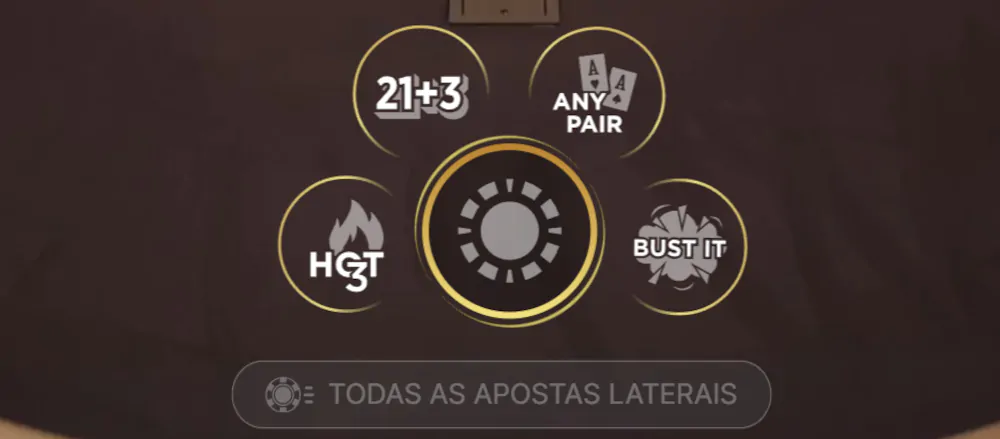 apostas laterais no Infinite Blackjack