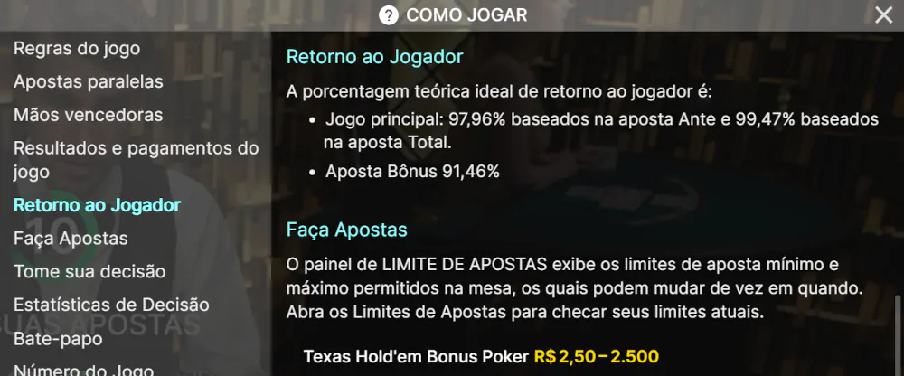 Texas Hold’em Bonus Poker RTP