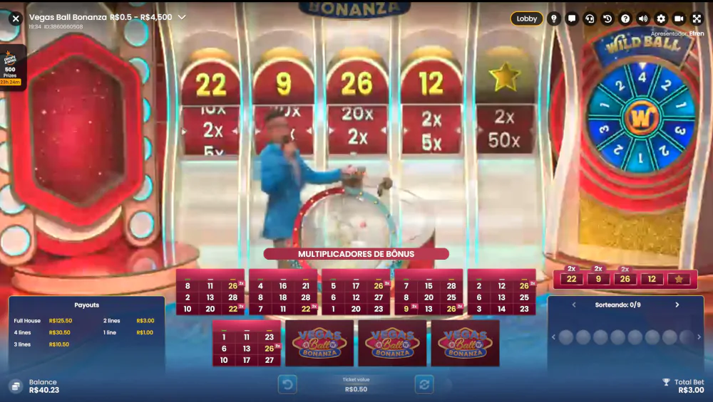 Vegas Ball Bonanza multiplicadores de bonus